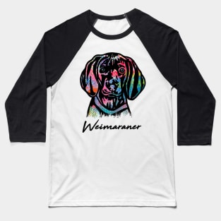 Weimaraner Dog - Tie Dye Color Baseball T-Shirt